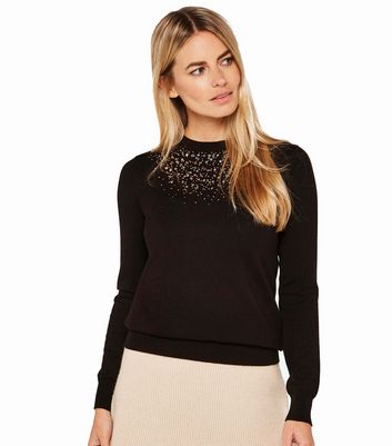 Click to view product details and reviews for Apricot Black Sequin High Neck Jumper New Look.