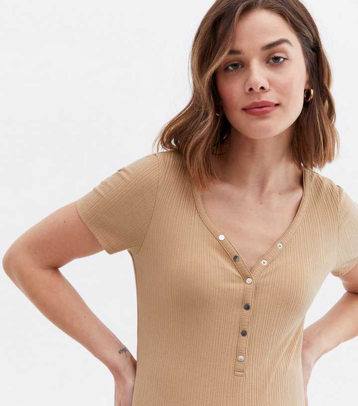 New Look Maternity loungewear wrap top co-ord in camel