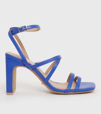 Blue chunky shop heel sandals