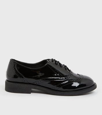 Girls black leather shoes store