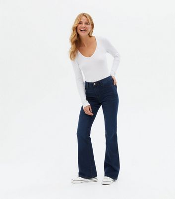 JDY Blue Rinse Wash Flared Jeans | New Look