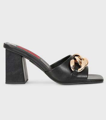 JW Anderson Chain Leather Mules in Black Womens Shoes Heels Mule shoes 