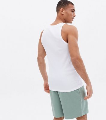 White Ribbed Muscle Fit Vest | New Look