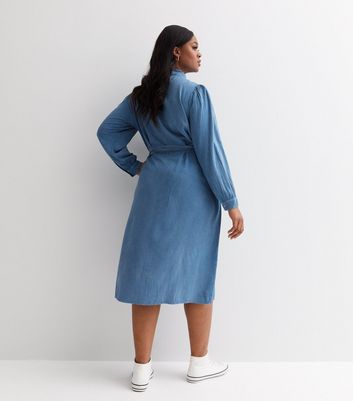 Long denim outlet button up dress