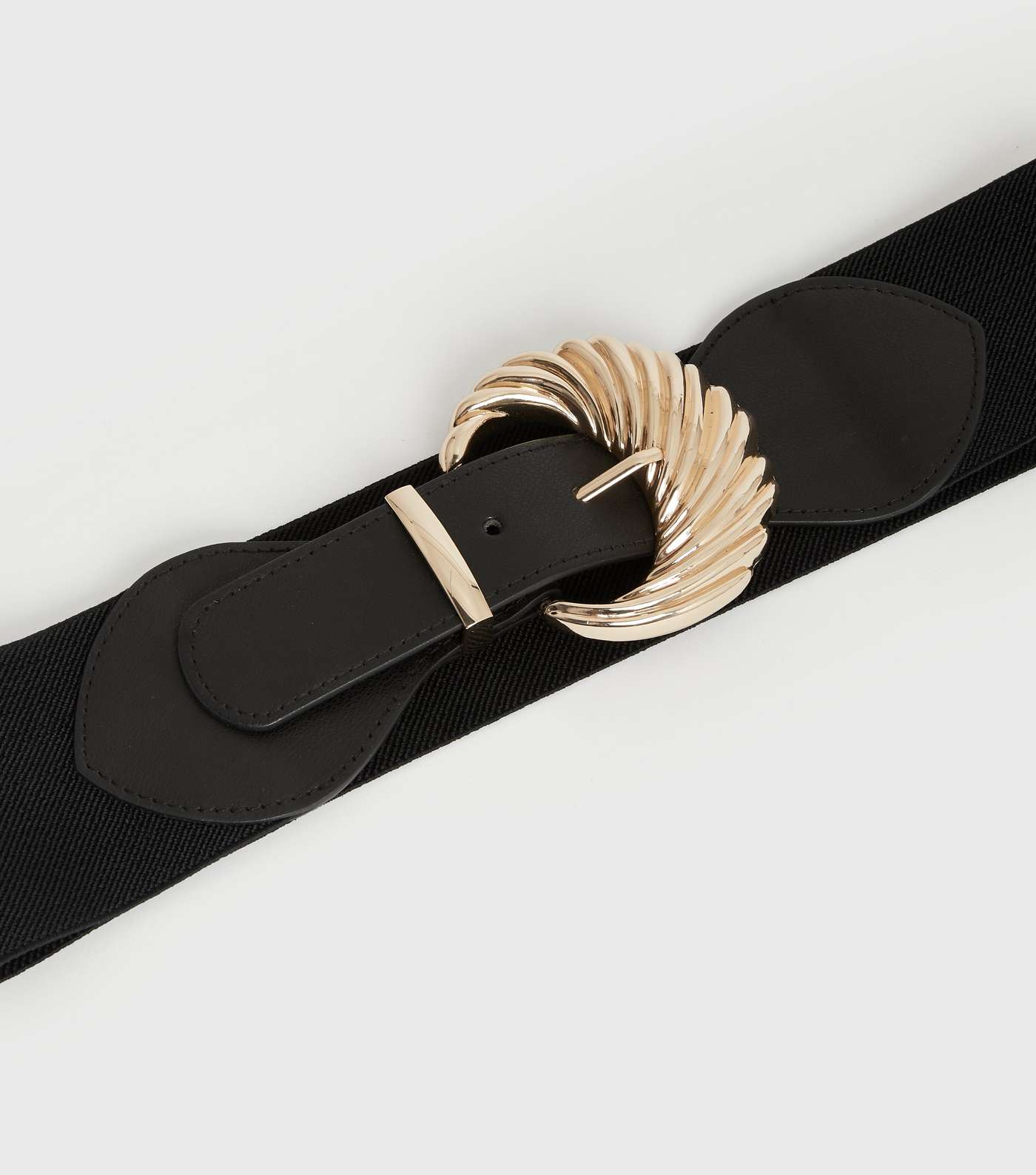 Black Western Buckle Stretch Waist Belt Image 3