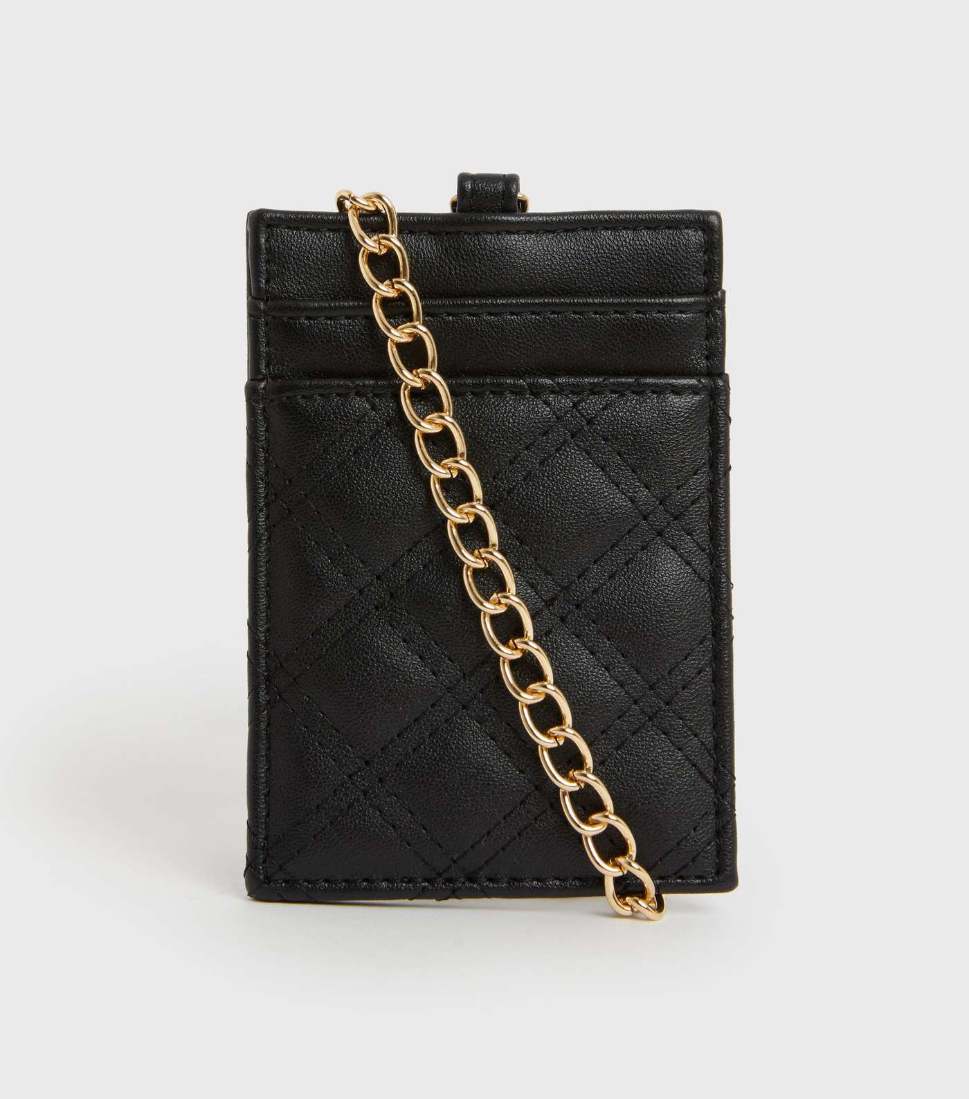 Black Quilted Chain Card Holder