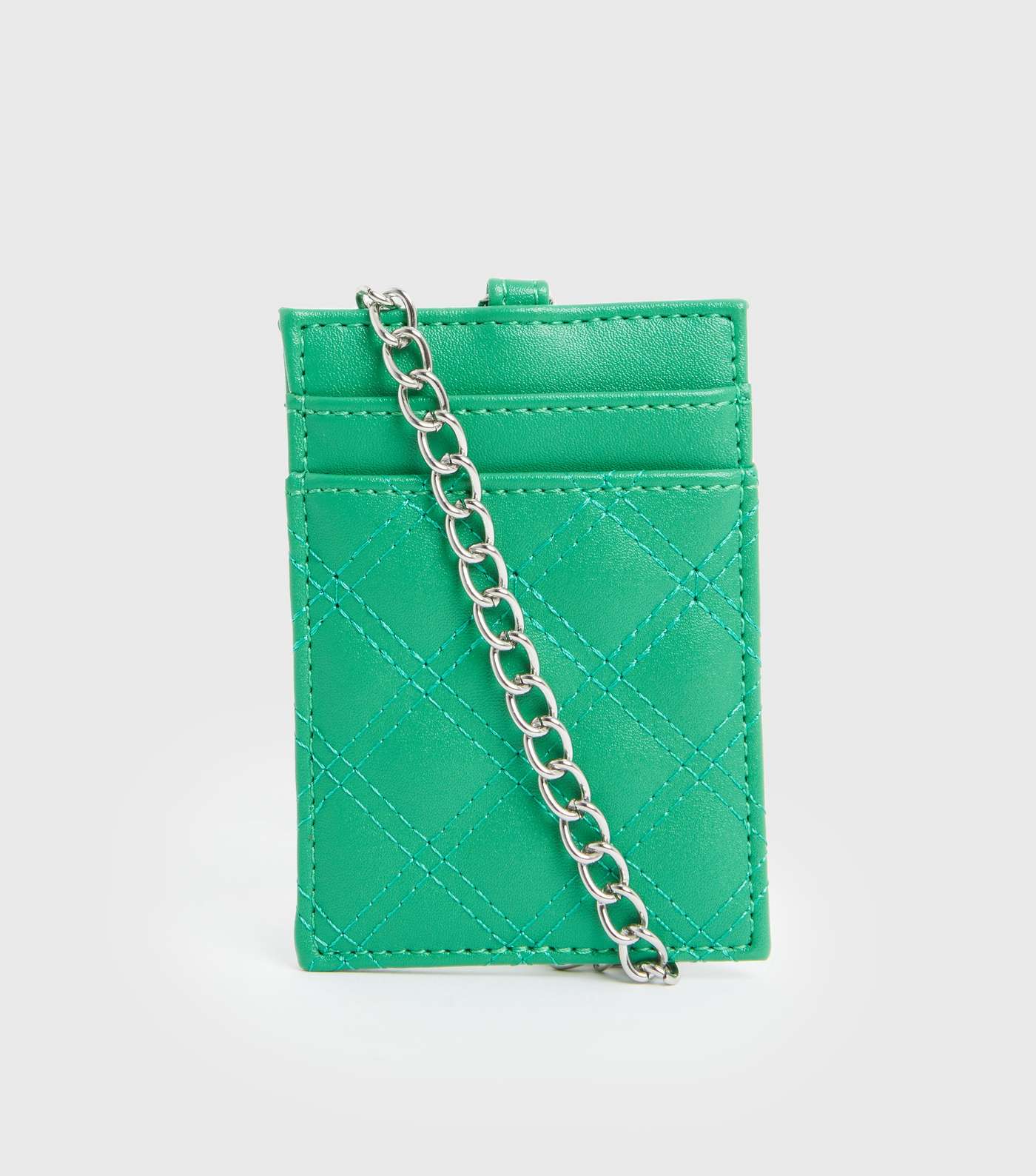 Green Quilted Chain Card Holder