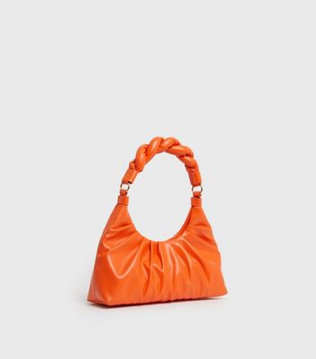 ★TOUT Y EST★ The shoulder bag orange 00981 Orange Shoulder Bag Faux Leather Top Handle Handbag