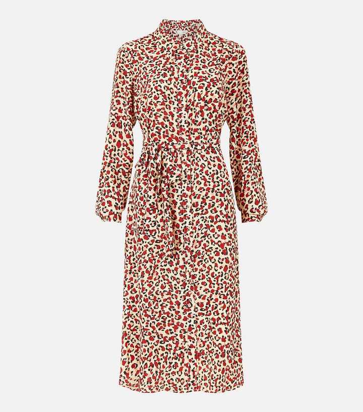 2020 Red Leopard Print Dress Long Sleeve – Street Genius