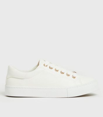 White trainers no on sale laces