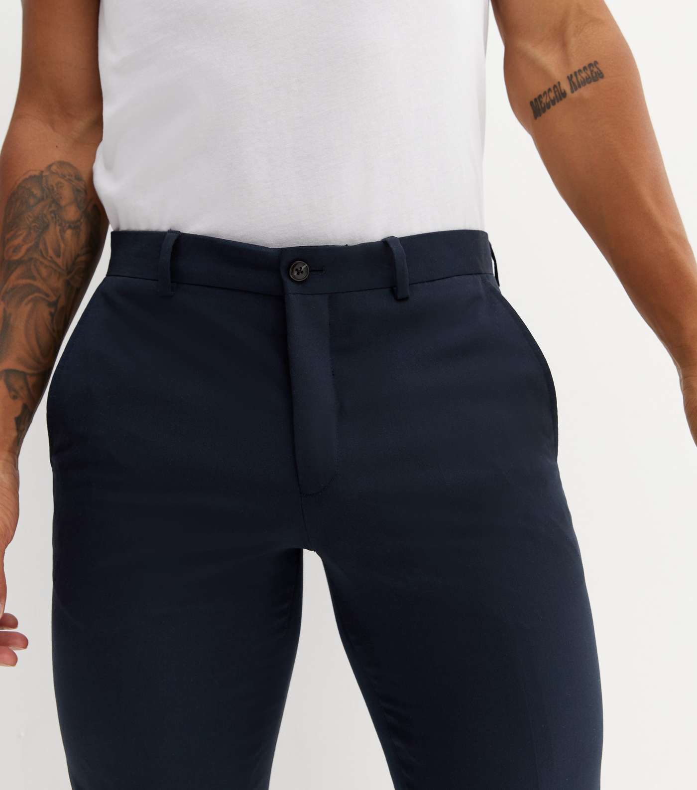 Jack & Jones Navy Skinny Fit Suit Trousers Image 3