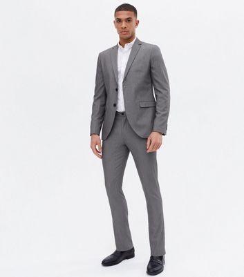 Mens slim fit hot sale grey blazer