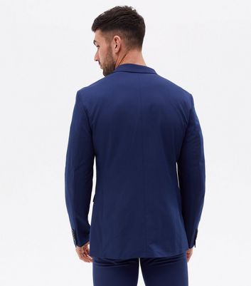 Men's Jack & Jones Bright Blue Revere Collar Skinny Fit Blazer New Look