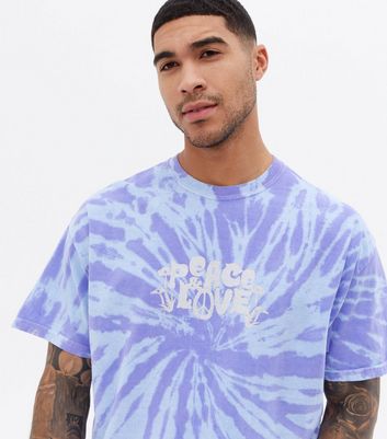 Blue Swirl Tie Dye Peace and Love Logo 