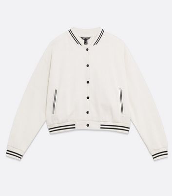 bomber jacket with white stripes