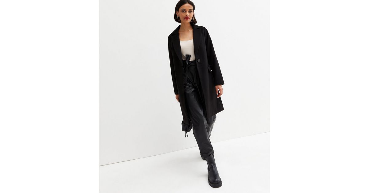 Black Lined Long Formal Coat | New Look