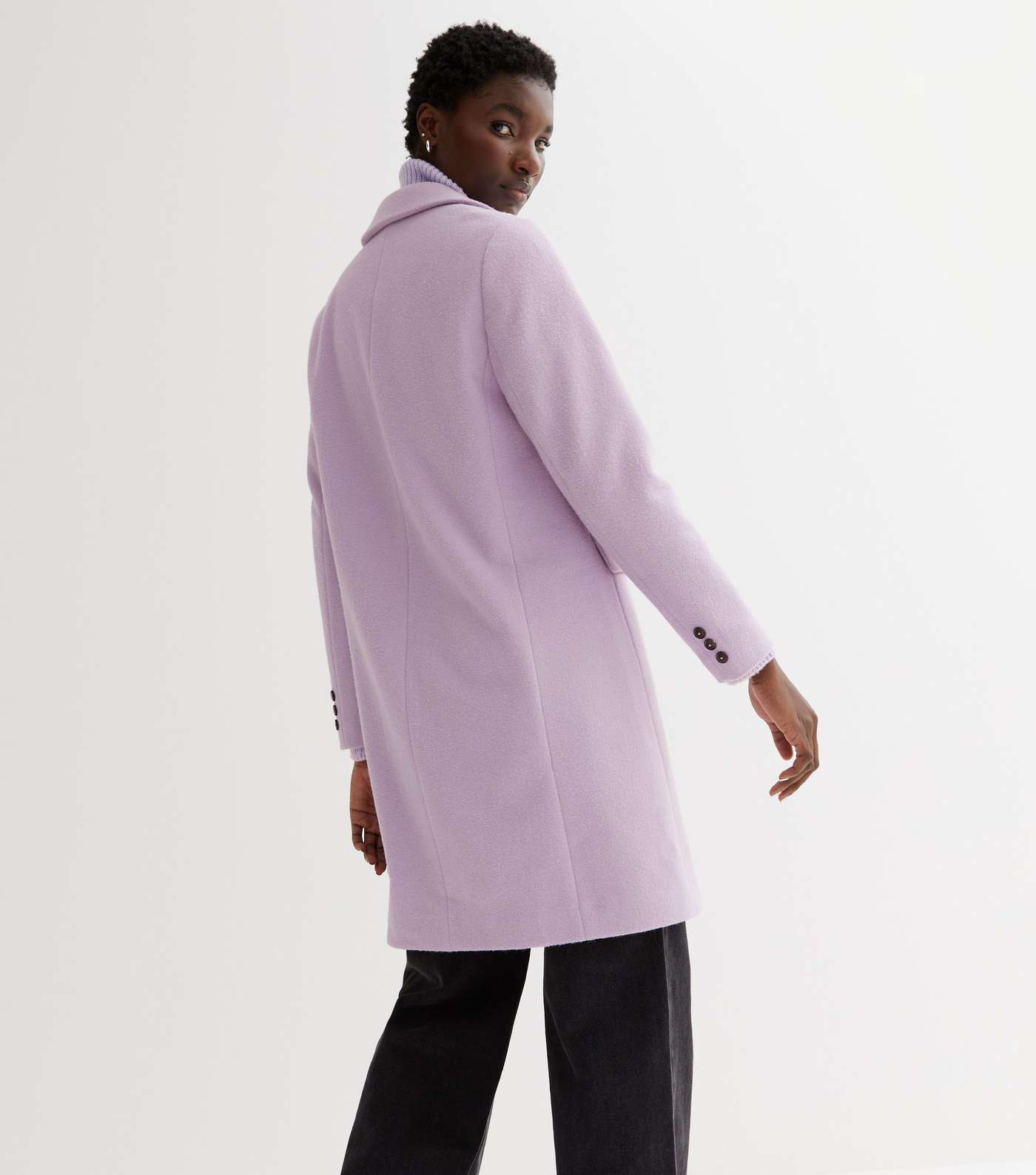 Lilac Lined Long Formal Coat Image 3