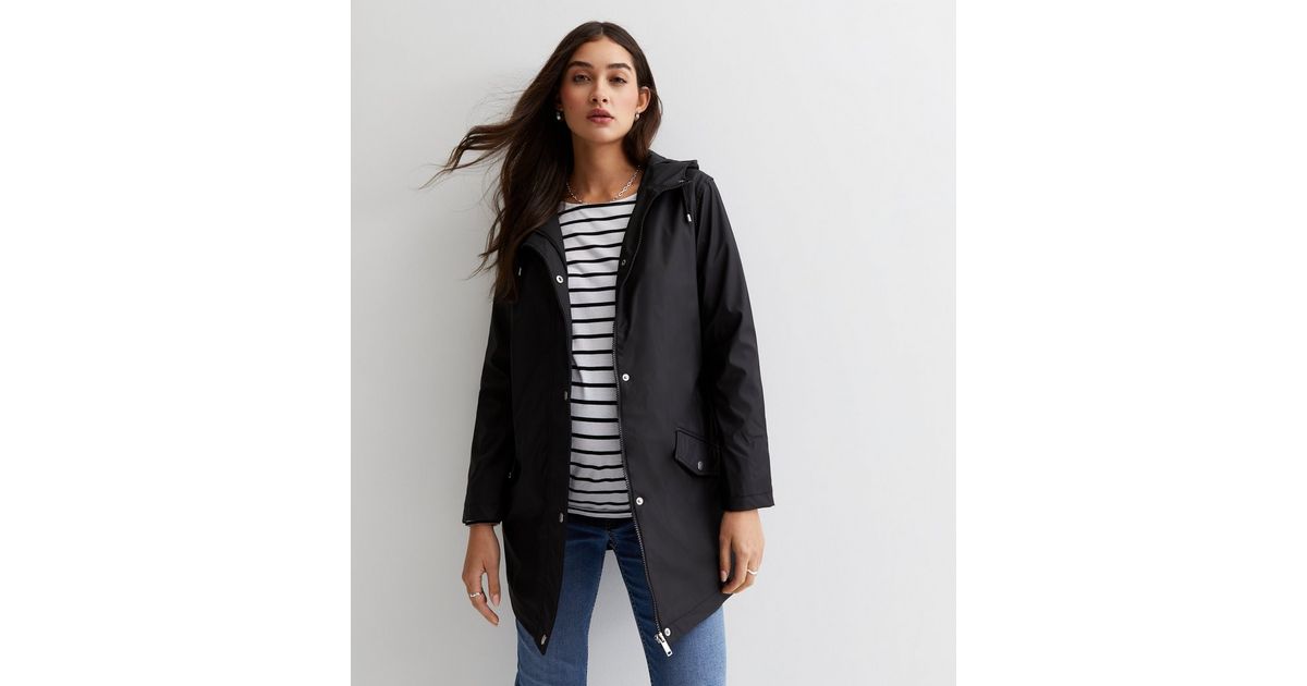 Maternity Black Hooded Long Sleeve Anorak New Look