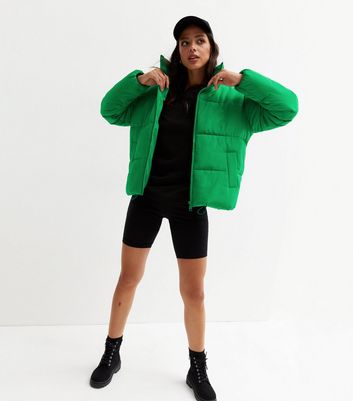 green puffer jacket women's