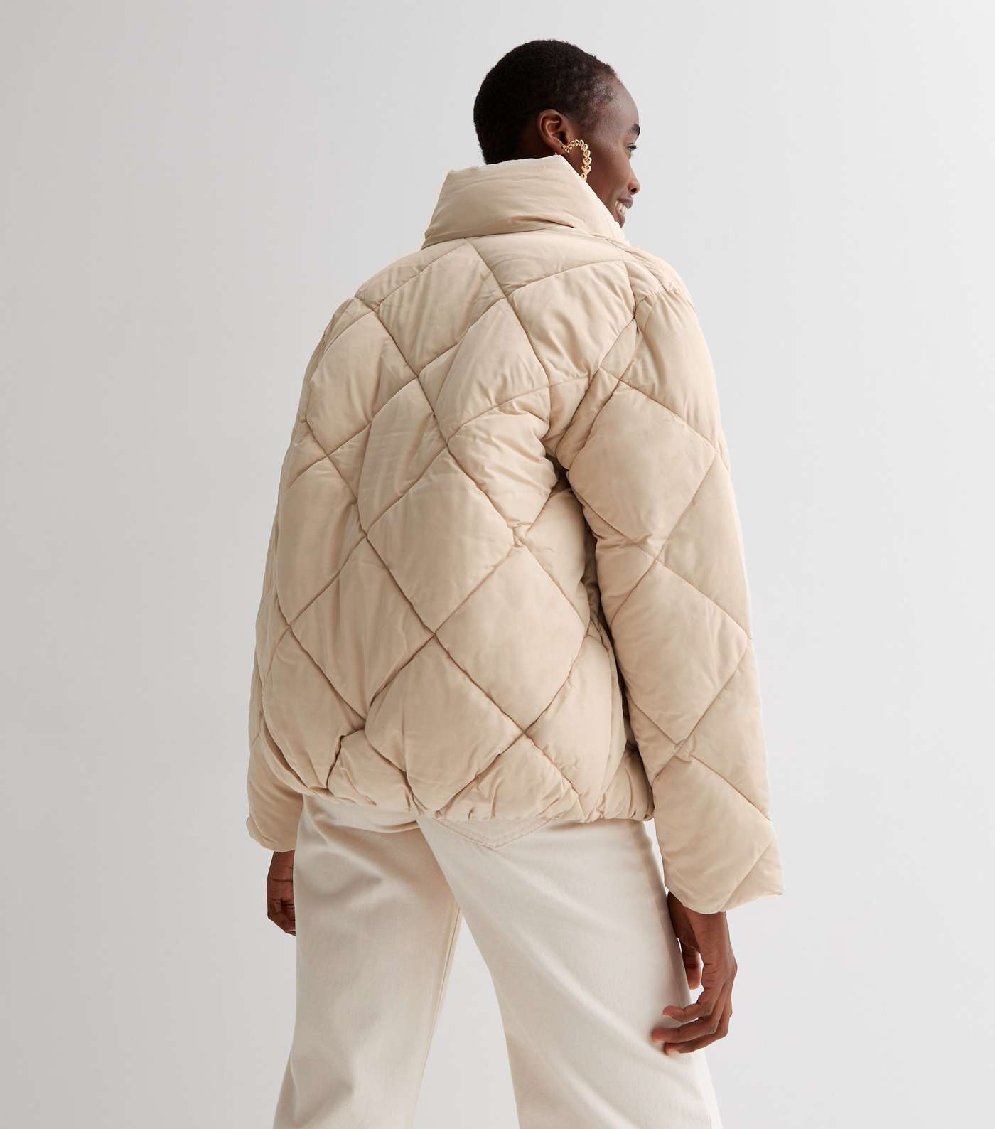 Tall Stone Quilted Boxy Puffer Jacket Image 4