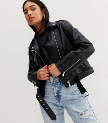 Urban Bliss Black Leather-Look Biker Jacket