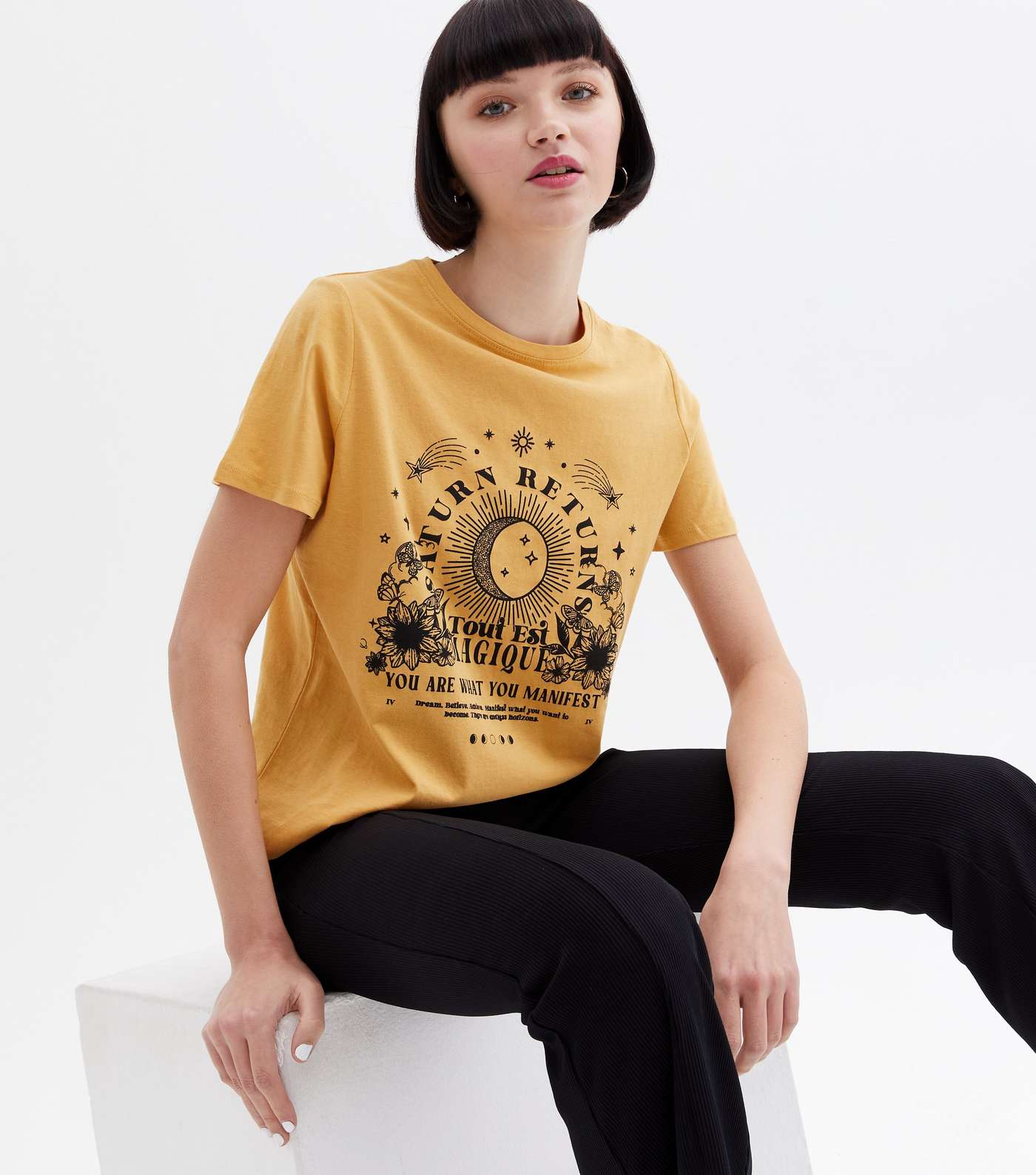 Mustard Mystic Saturn Returns Logo T-Shirt Image 3