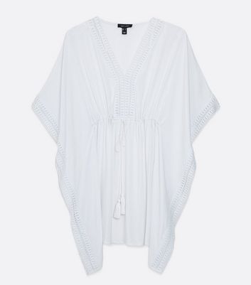 Click to view product details and reviews for White Crochet Trim Beach Kaftan New Look.