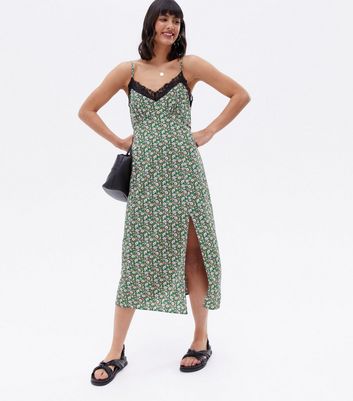 New look green lace dress sale