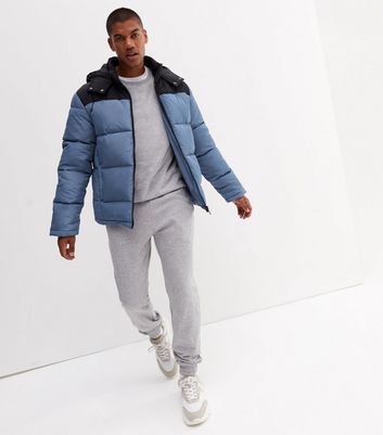 Men's color block store hooded ski coat