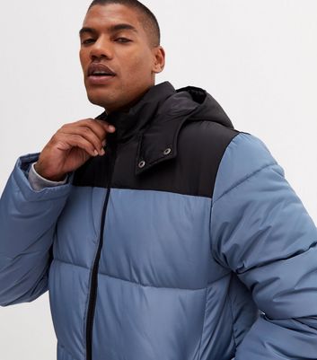 Mens colour clearance block puffer jacket