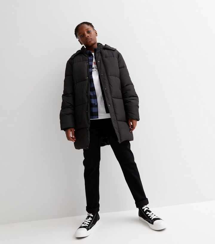 boys long puffer coat