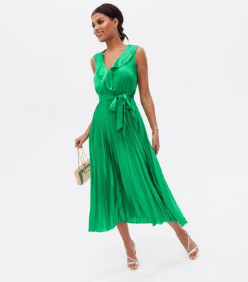 New look 2025 green satin dress