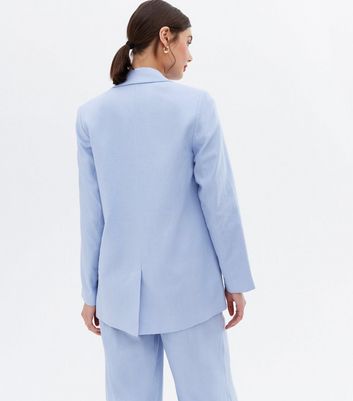 Pale blue linen jacket on sale ladies