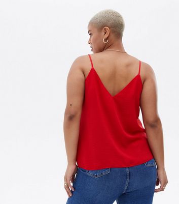 Click to view product details and reviews for Curves Red Button Front Cami New Look.