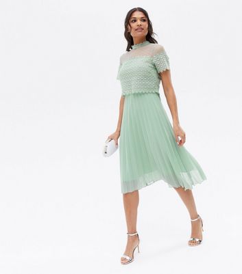 Mint green lace dress sale