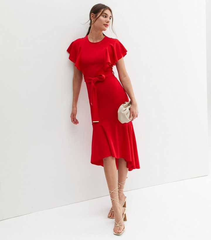 red scuba dress