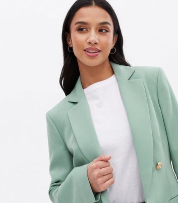 Petite Light Green Utility Blazer | New 