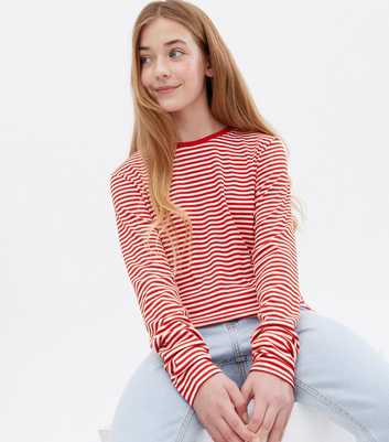 KIDS ONLY Red Stripe Long Sleeve Top