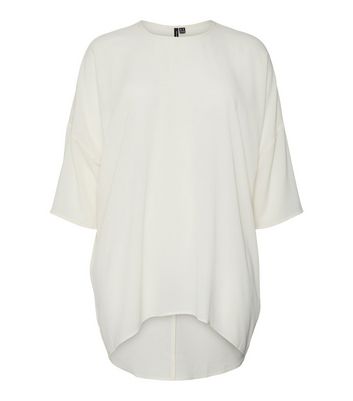 Damen Bekleidung Vero Moda Off White 3/4 Sleeve Long Blouse