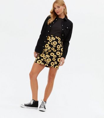 black sunflower skirt