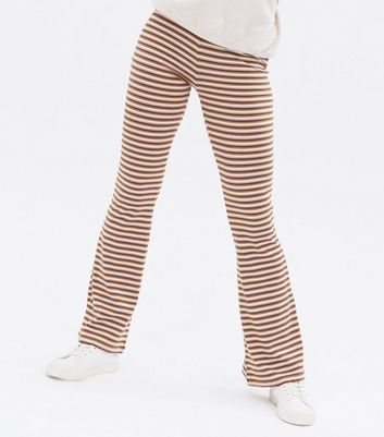 Purple Jersey Vertical Stripe Flared Trousers  PrettyLittleThing