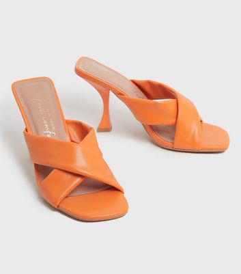 Buy Bright Orange Heeled Sandals for Women by Sneak-a-Peek Online | Ajio.com