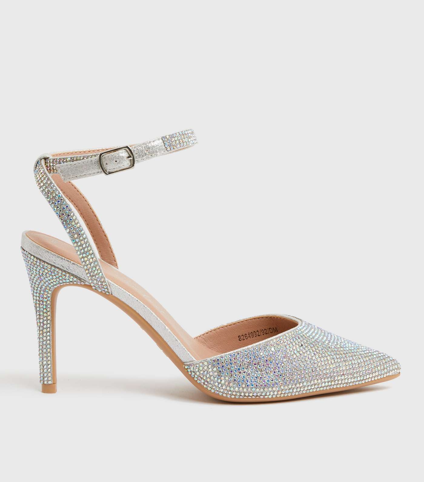 Silver Diamanté Stiletto Heel Court Shoes