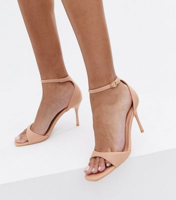 Womens Shoes Heels Sandal heels New Look Leather-look Padded 2 Part Stiletto Heel Sandals Vegan in Pale Pink Pink 
