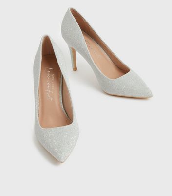 Buy New Look Women Silver Toned Textured Shimmer Stilettos - Heels for  Women 1167452 | Myntra