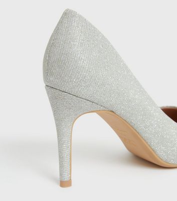 Silver heeled court on sale shoes