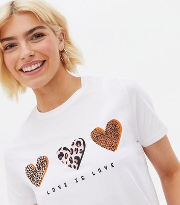 White Heart Leopard Print Love Is Love 