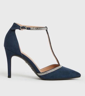 Navy blue clearance heels new look