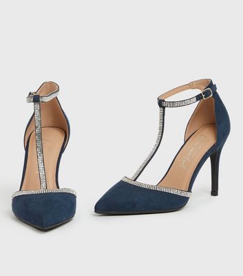 Navy and sales diamante shoes