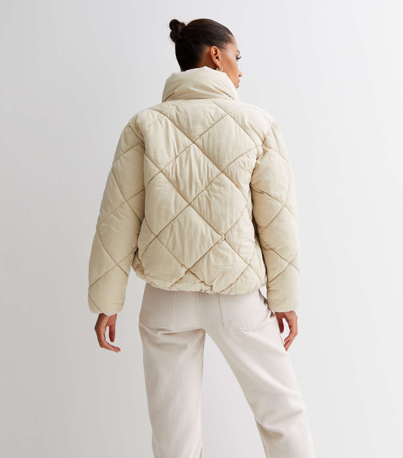 Stone Quilted High Neck Puffer Jacket Image 4